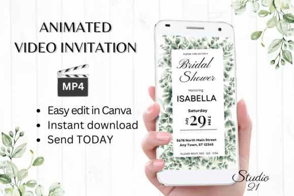 Classic Bridal Shower Invite W4400: A Digital Invitation Template