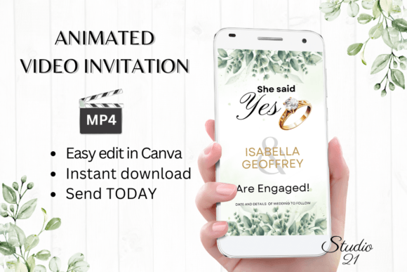 Classic Engagement Announcement W1408B: A Digital Template Guide