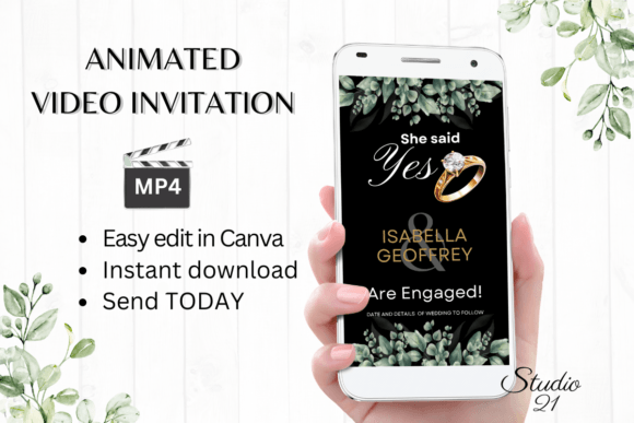 Classic Engagement Announcement W1409B: Your Digital Invitation Solution