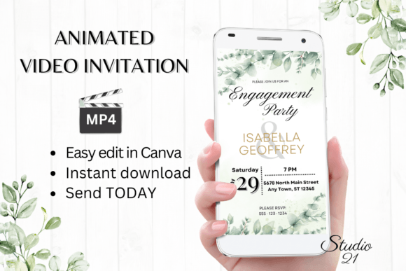 Classic Engagement Party Invite W1402: A Timeless Digital Celebration