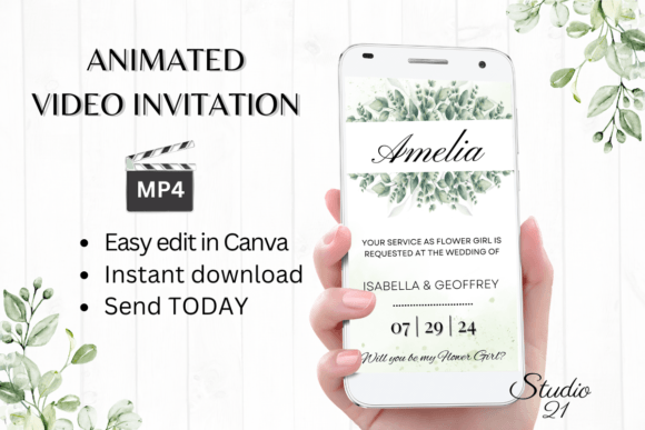 Classic Flower Girl Proposal W3406FG: A Timeless Choice for Elegant Invitations