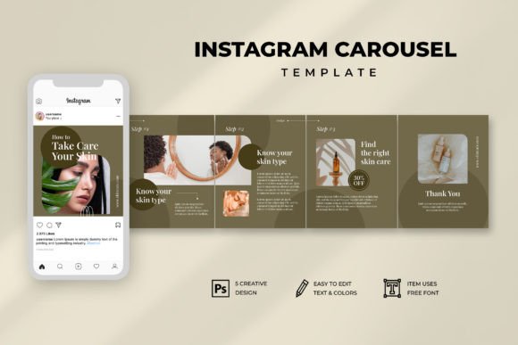 Instagram Carousel Skin Care: A Template Set for Your Brand