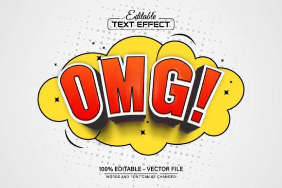 OMG Red Comic Style Text Effect: Editable Vector for Dynamic Design