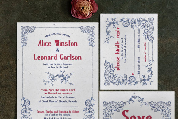 The Timeless Charm of an Embroidery Wedding Invitation Suite