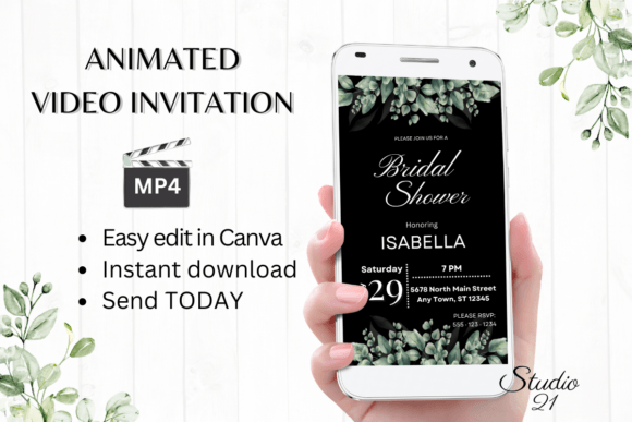 Timeless Elegance for Your Celebration: The Classic Bridal Shower Invite W4409