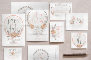 Wreath & Flower Wedding Invitation Suite: Rustic Floral Design